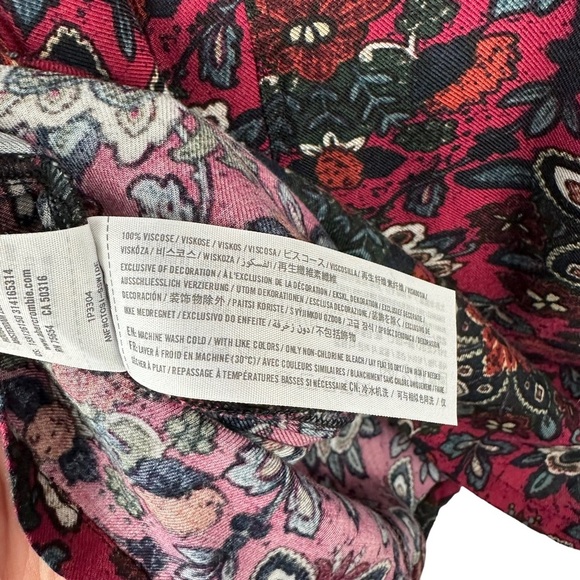 Abercrombie & Fitch Sz S Maroon Floral Paisley Long Sleeve Tunic Shift Dress - Picture 7 of 12